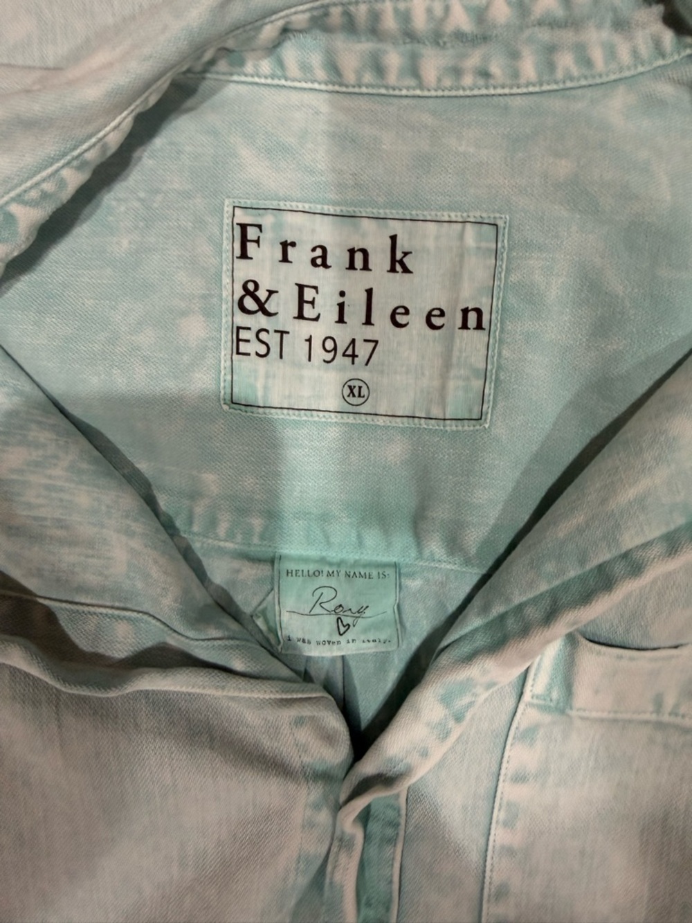 Frank & Eileen Rory Maxi Shirtdress Seafoam Mineral Wash Size XL - Picture 4 of 8